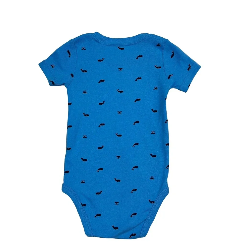 Carters Baby Boys 3Pc Polo Shirt Bodysuit Shorts‎ Outfit Set 6 Months Blue Pink